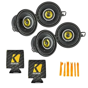 2 Pair Kicker CSC354 3.5” Coaxial Speakers with 49koozie + Installation Kit - Picture 1 of 10