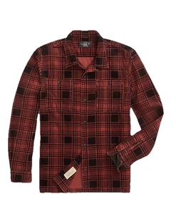 Ralph Lauren’s Double RL Herren Karo-Print Cord Camp Hemd 100% Baumwolle - Bild 1 von 15