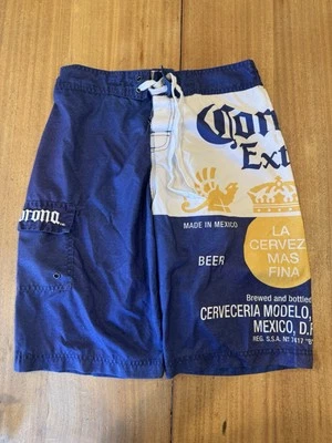 Corona Swim Trunks Mens S Large Blue Polyester Swimwear Shorts Beer Summer - Image 1 of 4