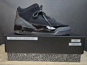 Size 10 - Air Jordan 3 Retro 2025 Black Cat Brand New In Box Deadstock 🔥 - Picture 1 of 12