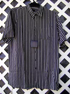 NEU MIT ETIKETT 1X BIS 5X KLEID SHIRT VON SQ WEAR $ 60 + Wert SCHWARZ/WEISSE GESTREIFT - Bild 1 von 5