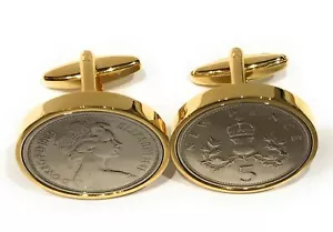 Premium 1971 Large Old style 5p coin for a 53rd Gold style cufflinks - Picture 1 of 1