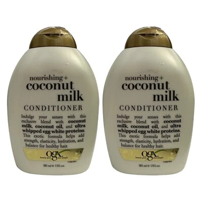 Paquete de 2 Acondicionadores OGX Nutritivos + Leche de Coco 13 OZ Fuerza de Hidratación Foto 1 de 4