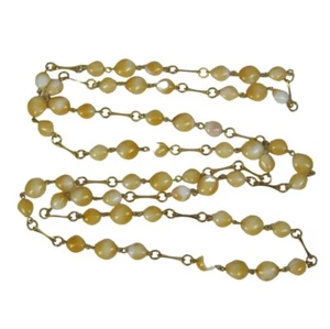 Necklace Glass Beaded 50 inch Vintage Strand Jewelry Goldtone Vintage NO CLASP - Imagen 1 de 8