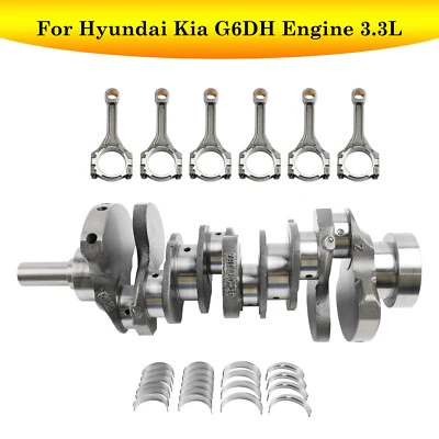 G6DH 3.3L Engine Crankshaft Rods w/ Bearing Kit Fit For HYUNDAI Santa Fe US - Image 1 of 4
