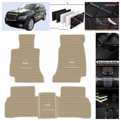 For Infiniti QX56 2004-2013 Car Floor Mats 3/4 PCS Leather Carpets Liners Luxury Foto 1 de 4
