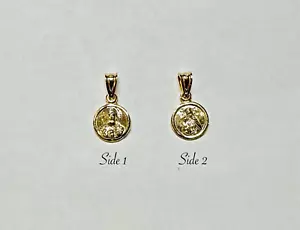 Escapulario de oro amarillo 10K Sagrado Corazón y Nuestra Señora del Monte Carmelo 9mm Medalla de bebé - Imagen 1 de 4