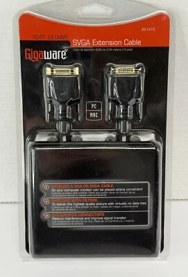 Gigaware 10 Ft (3.04M) SVGA Extension Cabe NEW SEALED - Image 1 of 3