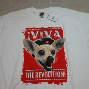 Vintage Viva La Revolution Taco Bell T-Shirt Chihuahua Dog Promo - Large NWT ** - Picture 1 of 19