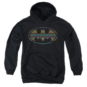 Batman Kids Hoodie Aztec Art Logo Black Hoody - Picture 1 of 1