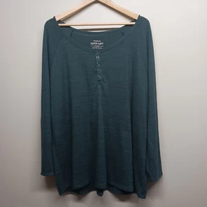Camisa de felpa tórrida súper suave para mujer talla 3X verde manga larga primavera informal - Imagen 1 de 7