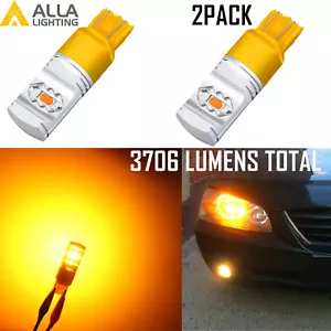 Alla Lighting 7443 ETI-LED Turn Signal DRL Side Marker Light Bulbs,Amber Yellow - Picture 1 of 9