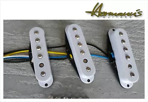 STRATOCASTER Staggered Alnico 2 Selección Up Juego, Blanco O Crema, "Sahnesound" - Imagen 1 de 6