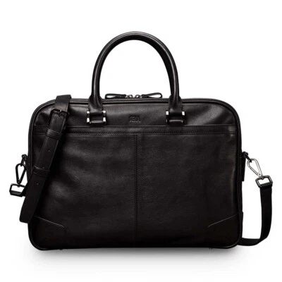 NEw Sealed w/Tag SENA Leather Laptop Notebook PC Messenger Commuter Bag Black Foto 1 de 4