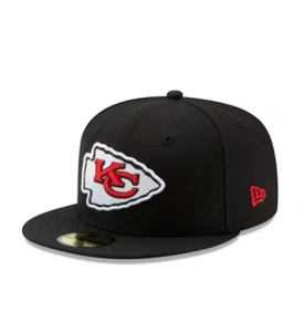 New Era Kansas City Chiefs Mens Black Basic 59FIFTY Fitted Hat, limited quatity! - Picture 1 of 5
