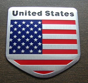 AMERICAN FLAG METAL 3D CAR EMBLEM DECAL STICKER. USA FLAG, U.S. FLAG EMBLEM - Picture 1 of 12