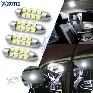 4x White 1.72" 42mm 578 211-2 6411 C5W LED Interior Map Dome Lights Bulb For Car - Picture 1 of 12