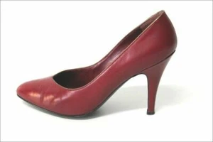 JB MARTIN Escarpins Vintage Tout Cuir Rouge Foncé T 3.5 UK / 37 BE - Imagen 1 de 6