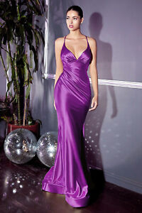 2024 Golden Evening Imitation Silk Dress Elegant Open Back Fishtail Long Strap
