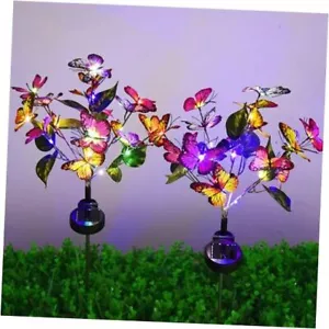 2 Pack Solar Garden Lights - Outdoor Waterproof Butterfly Solar Lights - Picture 1 of 8
