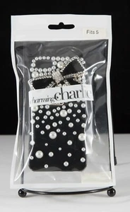 NEW Charming Charlie's iPhone 5 Phone Case - Black Bow with "Pearls" - Picture 1 of 3