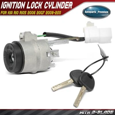 Cilindro de bloqueo de encendido Zamak 5 con 2 llaves para Kia Rio Rio5 2006 2007 2008-2011 Foto 1 de 4