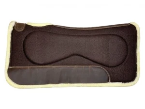 Almohadilla de silla occidental marrón fieltro inferior de lana 31"" x 32"" x 1"" con ventilación marchita - Imagen 1 de 1