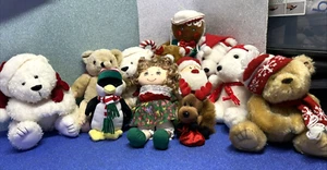 Lot Of 12 Christmas Assorted Stuffed Plush Animals Doll Gingerbread - Picture 1 of 9