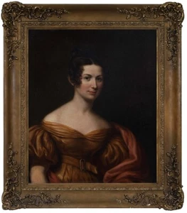 old master painting portrait of a woman oil on canvas on board 18th c -19th c - Picture 1 of 14