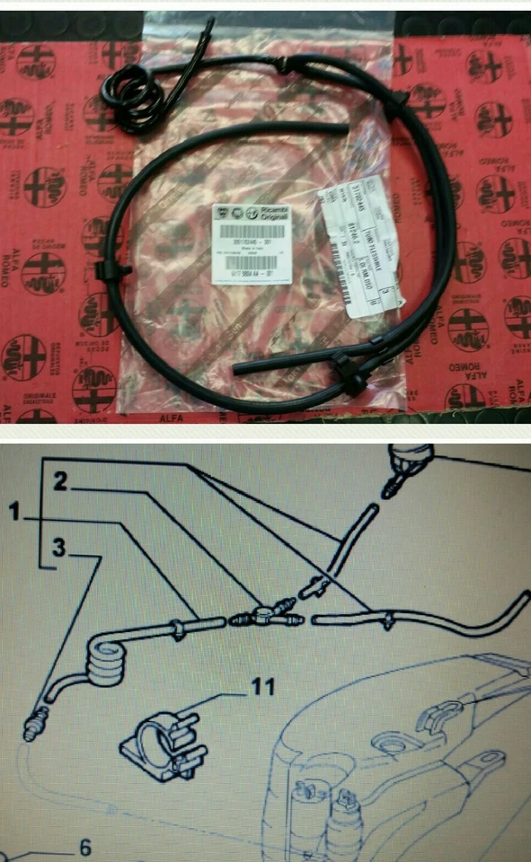 TUBO TERGICRISTALLO ALFA ROMEO 147 e ALFA GT 51702445