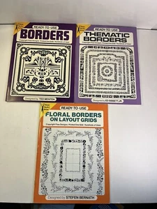 Vintage Lot of 3 Dover Clip-Art Series Ready to Use Illustration Books Borders - Imagen 1 de 9