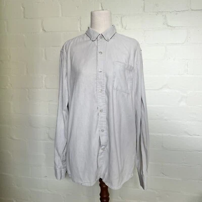 Staple Superior Neutral Coloured Button Down Shirt • Cotton/Linen Blend • Large - Image 1 of 4