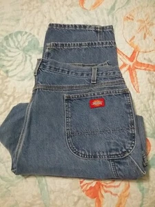 Dickies Mens Carpenter Jeans, Relaxed Fit, Wide Leg 40 X 30 Blue - Picture 1 of 7