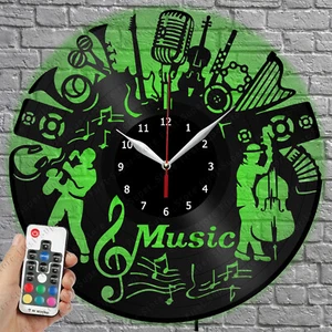 LED Clock Music Vinyl Record Wall Clock Led Light Wall Clock 3609 - Picture 1 of 11