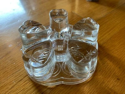 Solid Crystal Glass Teapot Candle Warmer/Heater w/ Heart Shaped Pillars - Image 1 of 4