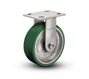 16PD08201R 8" x 2" Albion Rigid Plate Caster, Poly Wheel, 1,250 lbs Capacity - Picture 1 of 5