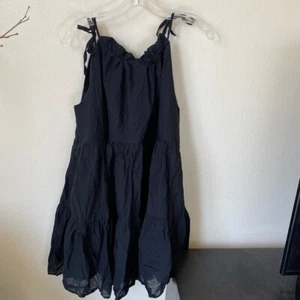 J.Crew Women’s Halter Tie Mini Tiered Dress in Black Size M Vacation Sundress - Picture 1 of 9