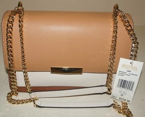 Neu Michael Kors Damen Jade Zwickel Leder Umhängetasche - Erdnuss/Multi - Bild 1 von 7