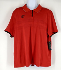 Umbro Polo Shirt Men's Manu 1/4 Zip Soccer Jersey Short Sleeve Size 2xl Cherry