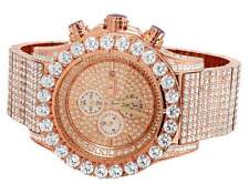 New Mens Jewelry Unlimited Rose Gold Simulated Hip Hop Diamond Watch 48MM BR-04
