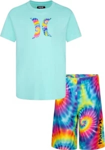 Hurley Boys Swim Suit 2-Piece Outfit Set Green/Tie Dye 4 NWT UPF 50+ - Picture 1 of 3