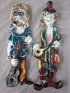 Coppia Figurine Licinio Vintage Portogallo Targa Parete Musicisti Collezionismo - Foto 1 di 12