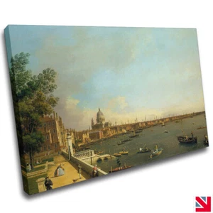 CANALETTO LONDON THE THAMES FROM SOMERSET HOUSE CANVAS Wall Art Picture Print - Picture 1 of 3