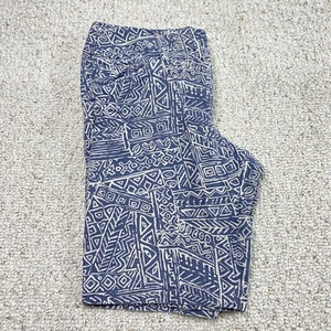 Sharagano Womens Shorts sz 10 Blue Geometric Flat Front Bermuda Lightweight - Picture 1 of 14