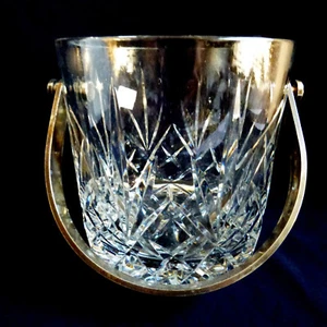 VTG ILLUSIONS HAND CUT HAND BLOWN LEAD CRYSTAL BY SAMOBOR ICE BUCKET W HANDLE - Picture 1 of 9
