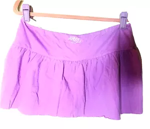 NWT Roxy Pull On Mini Skirt Double Layer Lavender White Elastic Waist Sz Large - Picture 1 of 14