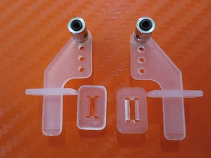 2x Nylon Ruderhörner Servo Gestänge Anschluss 1,3mm Slowflyer Schaumwaffel - Bild 1 von 5