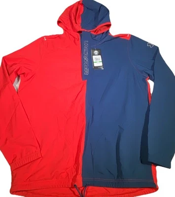 Under Armour Loose Windbreaker Rain Jacket Mens Large Blue Red 1/2 Zip Hood NWT - Image 1 of 4