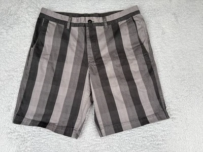 The North Face Shorts Mens 34 Gray Black Stripe Chino Cotton Blend Golf 34x10 - Image 1 of 4