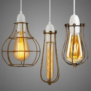 Lámpara de Colección Protector de Bombilla Jaula de Alambre Luz de Techo Pantalla Hogar Metal Jaula Bar - Imagen 1 de 40